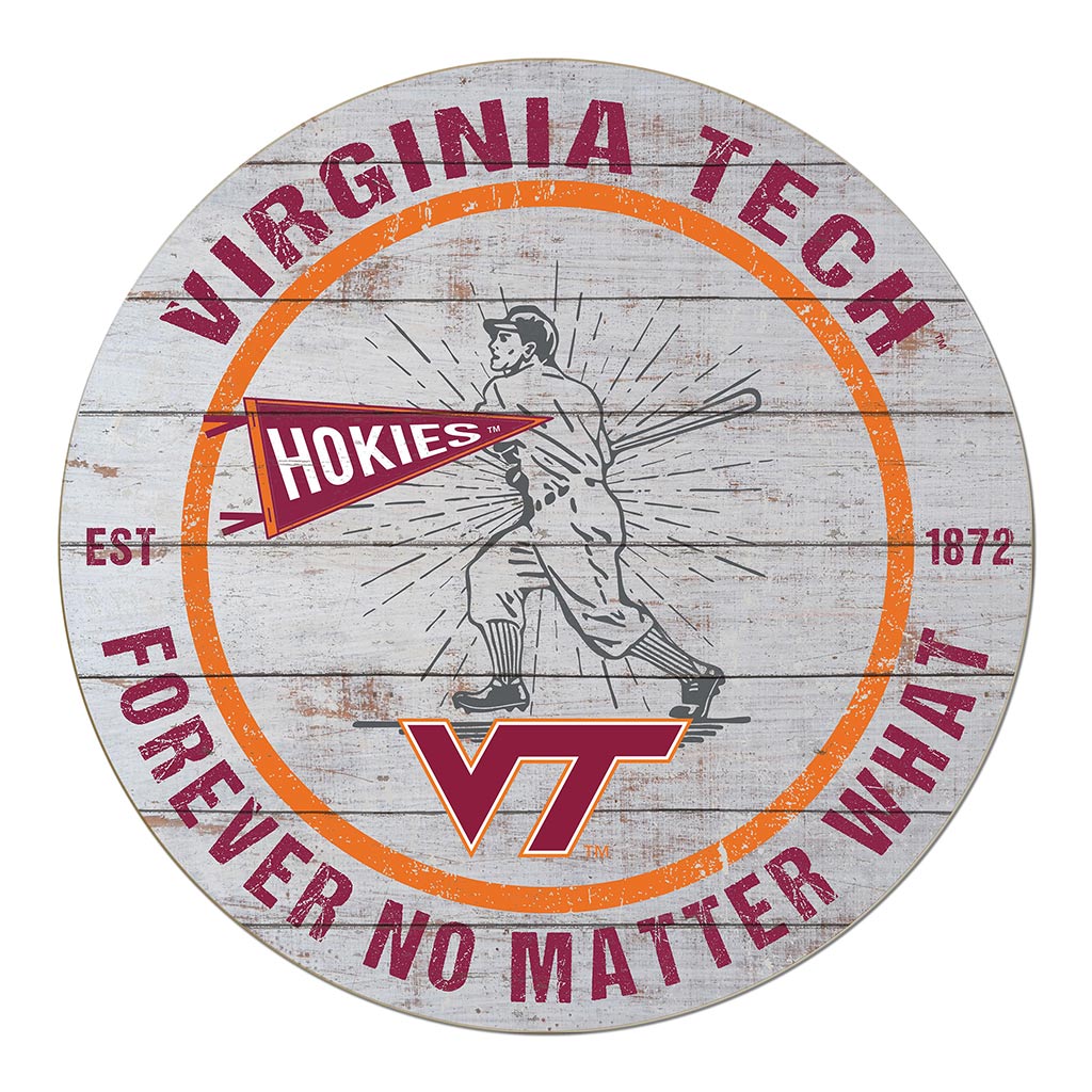 20x20 Throwback Weathered Circle Virginia Tech Hokies Baseball