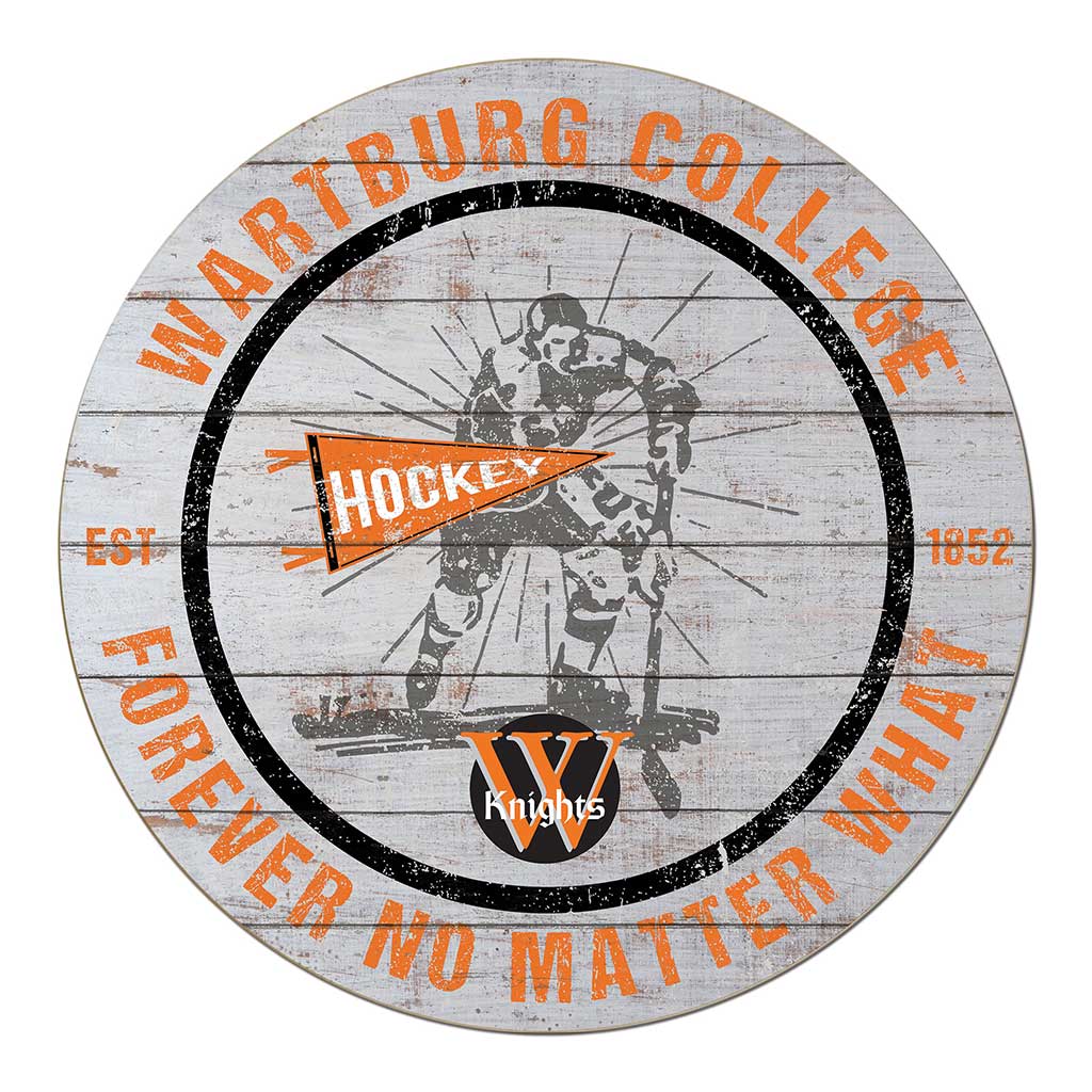 20x20 Throwback Weathered Circle Wartburg College Knights Hockey