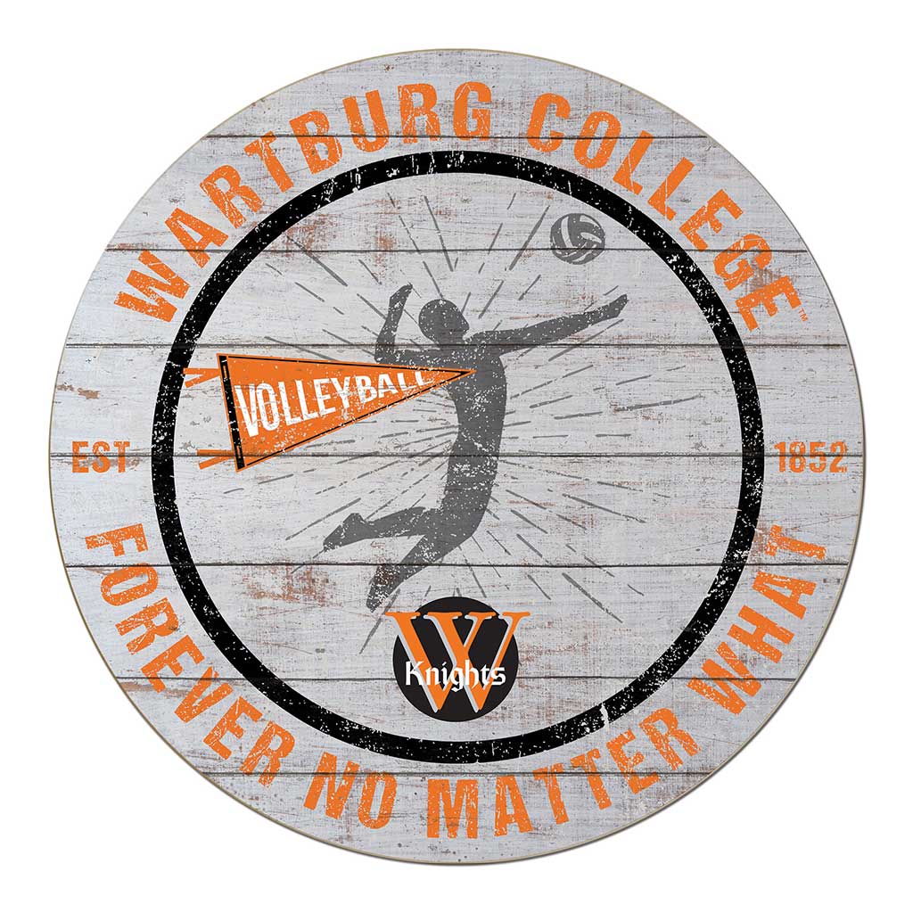 20x20 Throwback Weathered Circle Wartburg College Knights Volleyball
