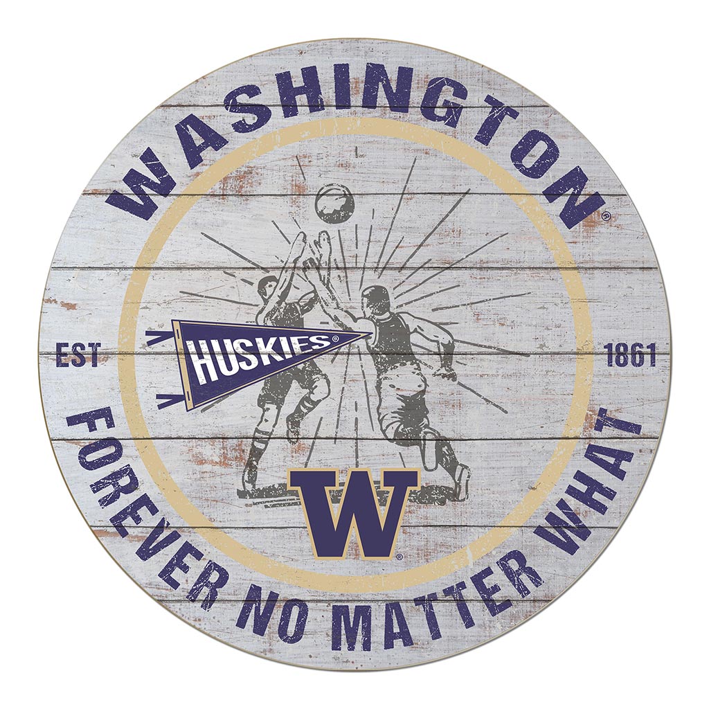 20x20 Throwback Weathered Circle Washington Huskies Basketball