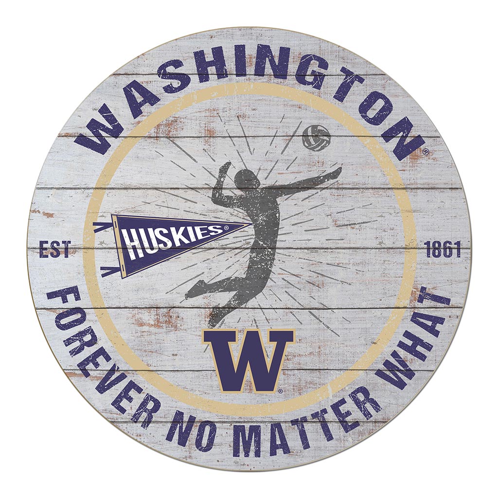 20x20 Throwback Weathered Circle Washington Huskies Volleyball
