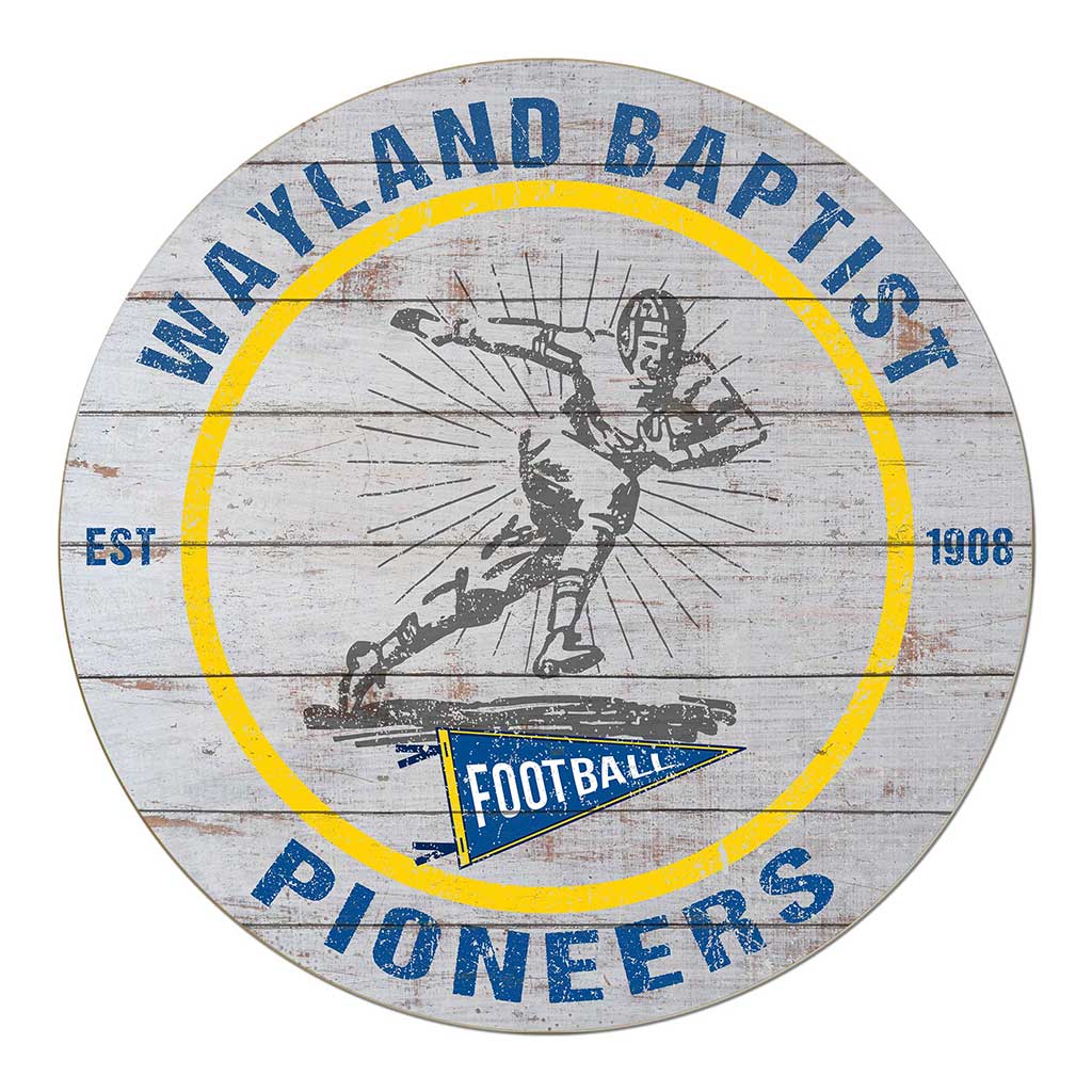 20x20 Throwback Weathered Circle Wayland Baptist Pioneers
