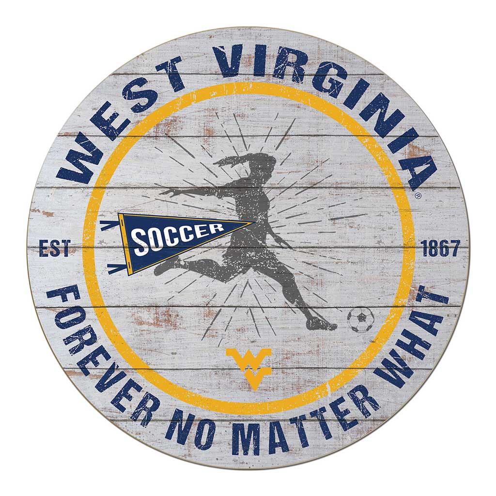 20x20 Throwback Weathered Circle West Virginia Mountaineers Soccer Girls