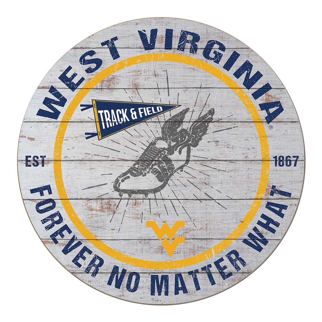 20x20 Throwback Weathered Circle West Virginia Mountaineers Track