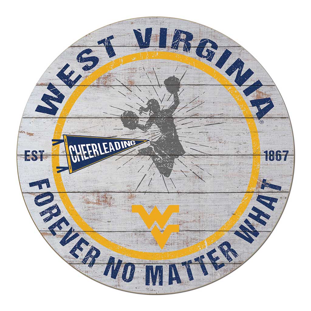 20x20 Throwback Weathered Circle West Virginia Mountaineers Cheerleading