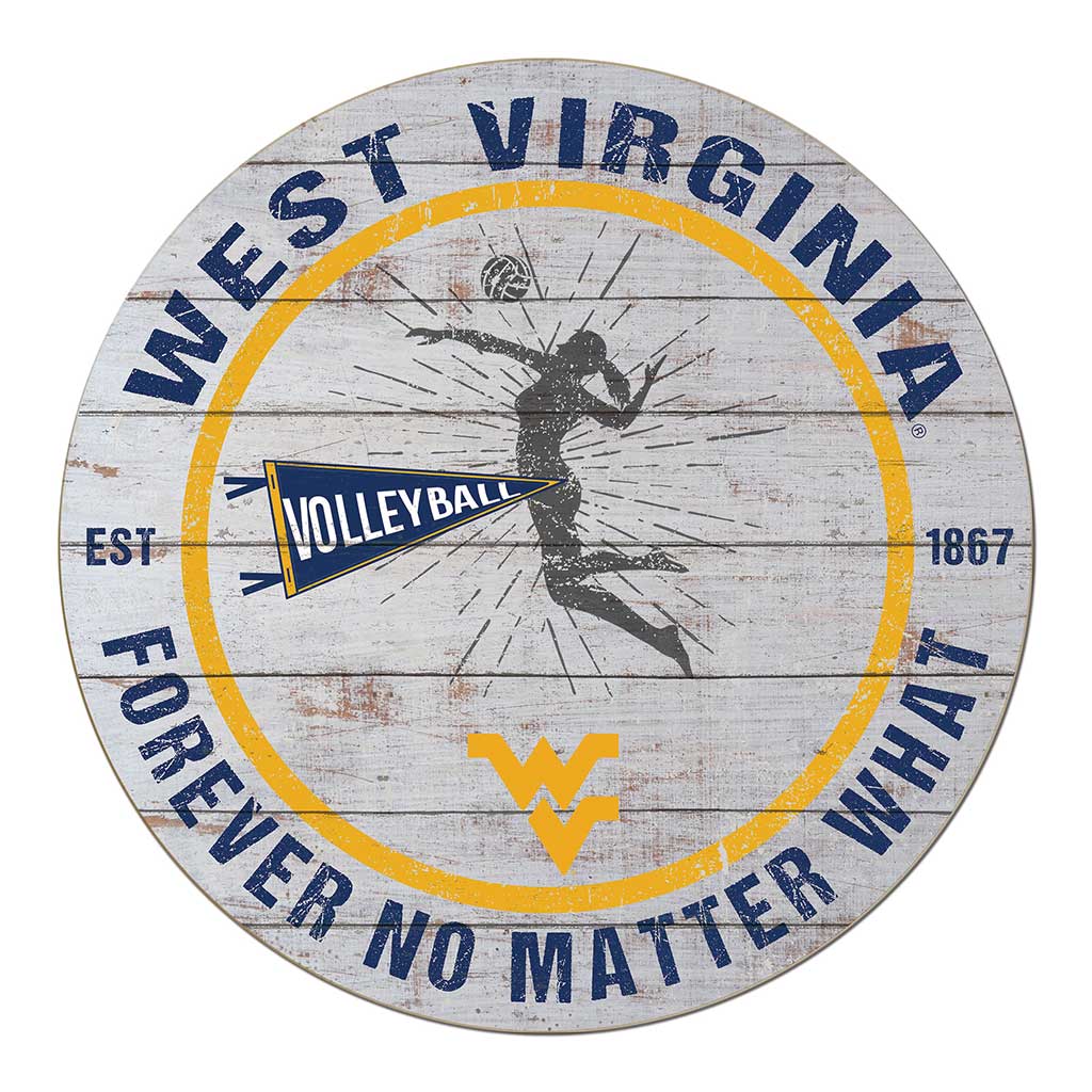 20x20 Throwback Weathered Circle West Virginia Mountaineers Volleyball Girls