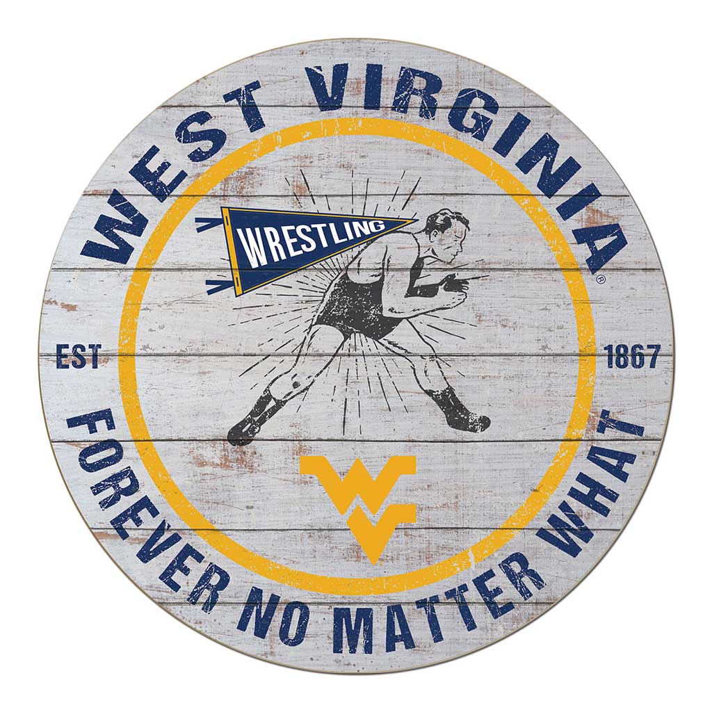 20x20 Throwback Weathered Circle West Virginia Mountaineers Wrestling