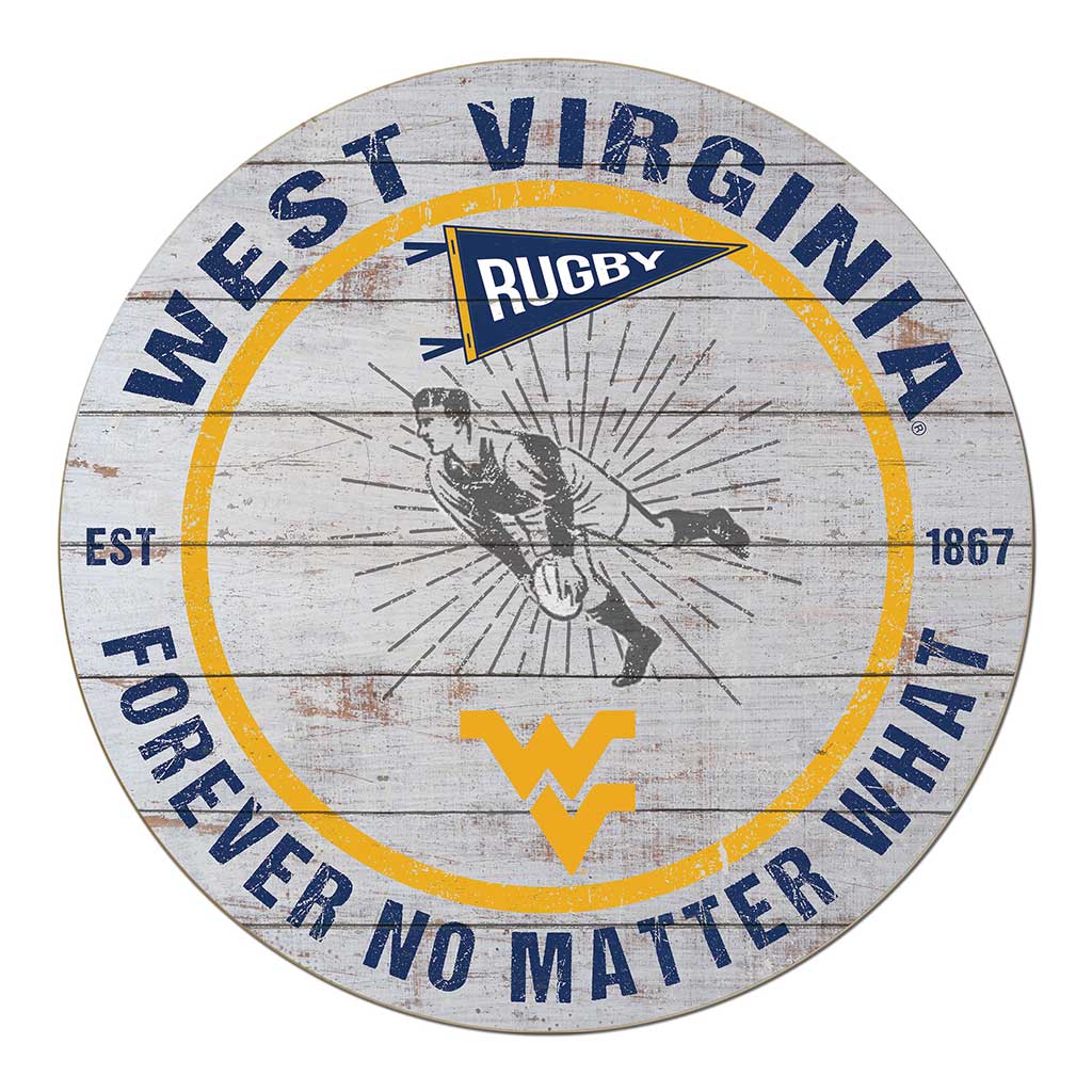 20x20 Throwback Weathered Circle West Virginia Mountaineers Rugby