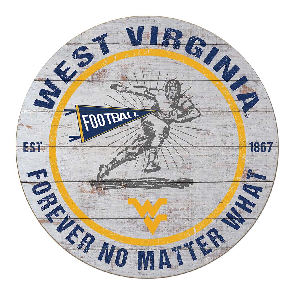 20x20 Throwback Weathered Circle West Virginia Mountaineers