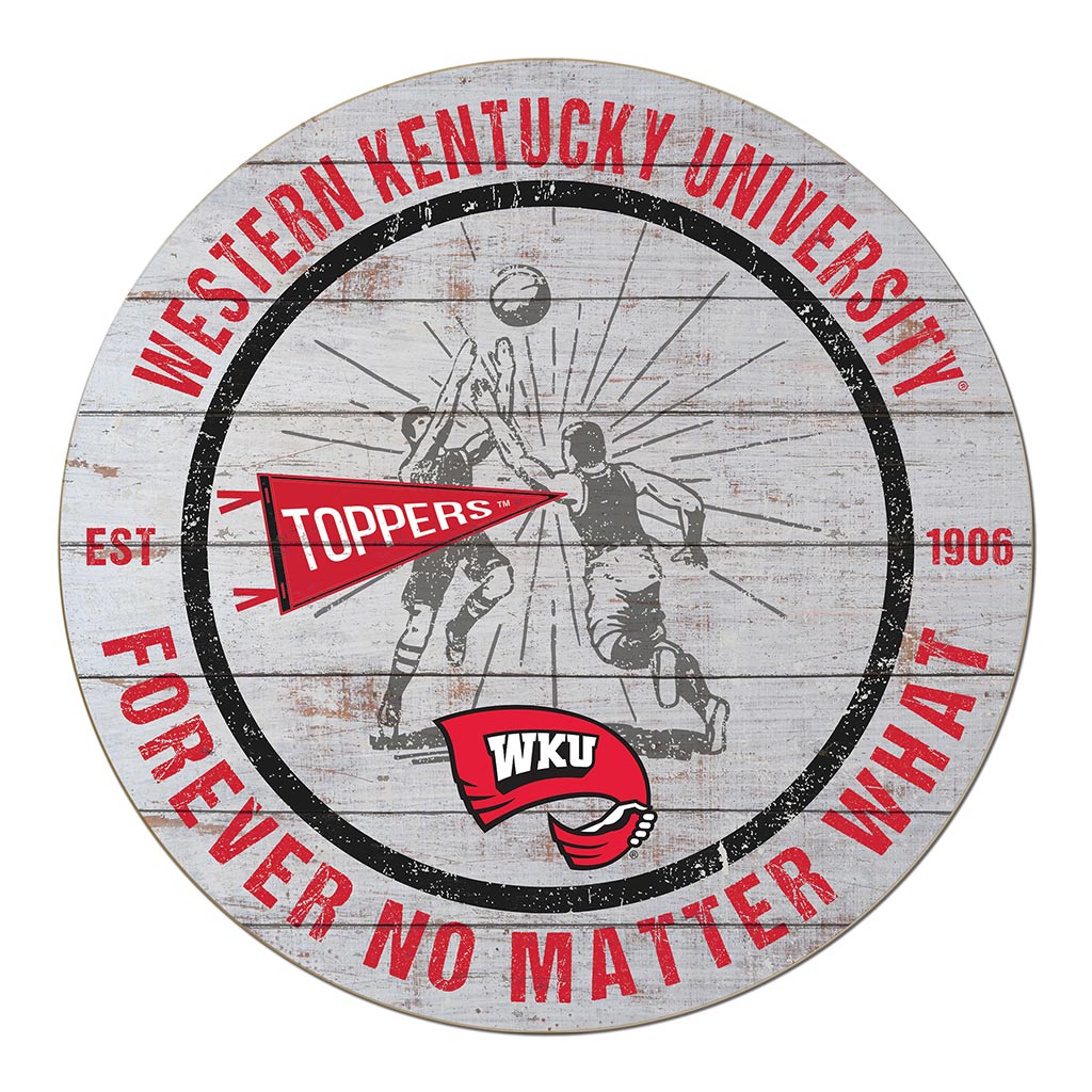 20x20 Throwback Weathered Circle Western Kentucky Hilltoppers Basketball