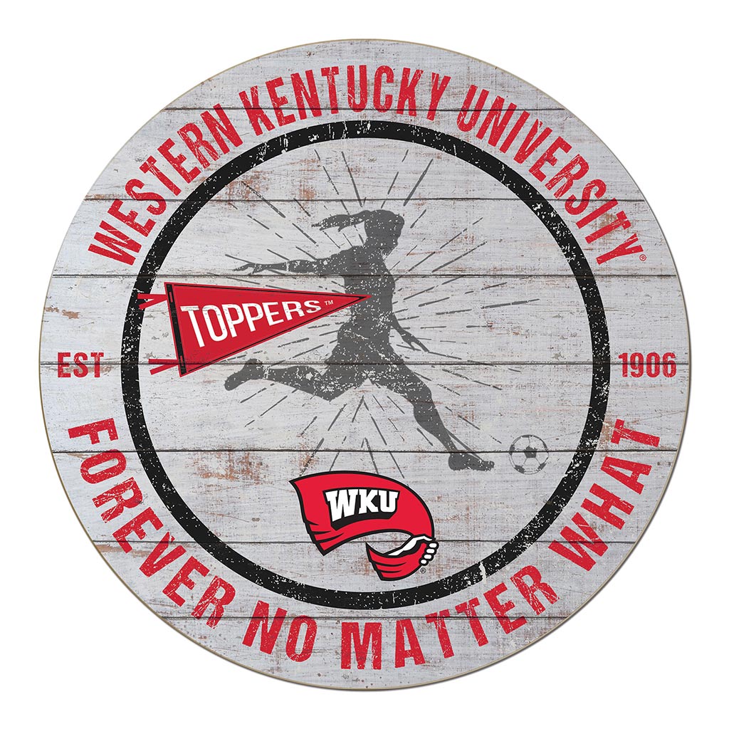 20x20 Throwback Weathered Circle Western Kentucky Hilltoppers Soccer Girls