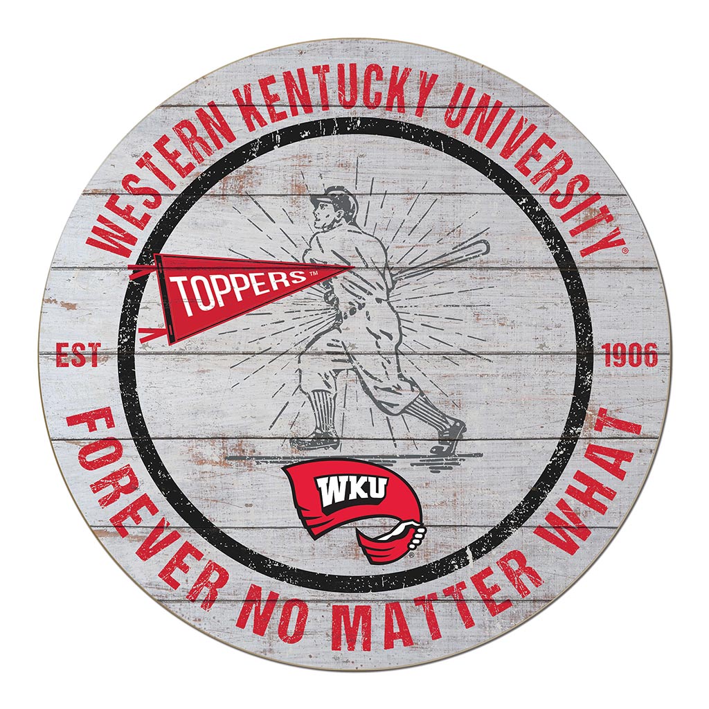 20x20 Throwback Weathered Circle Western Kentucky Hilltoppers Baseball