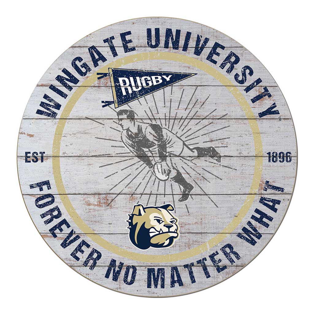 20x20 Throwback Weathered Circle Wingate Bulldogs Rugby