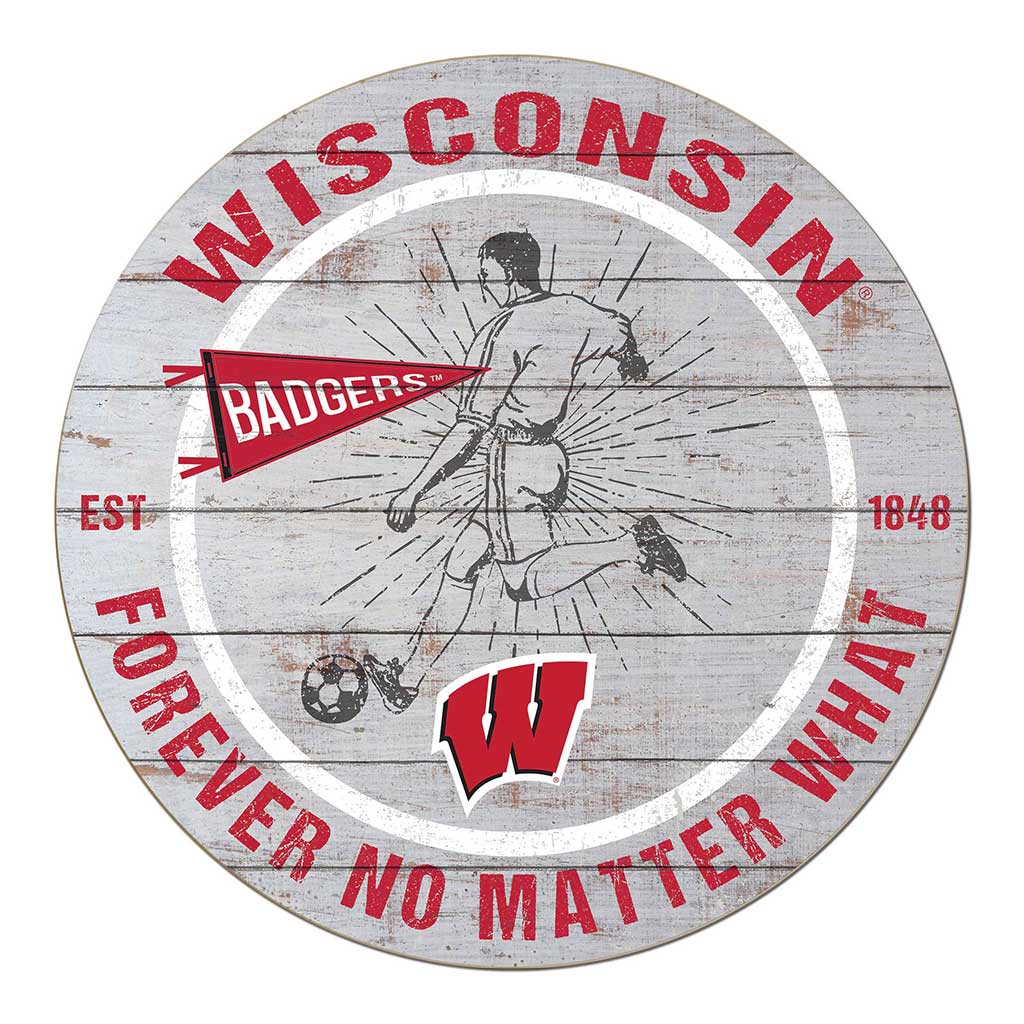 20x20 Throwback Weathered Circle Wisconsin Badgers Soccer