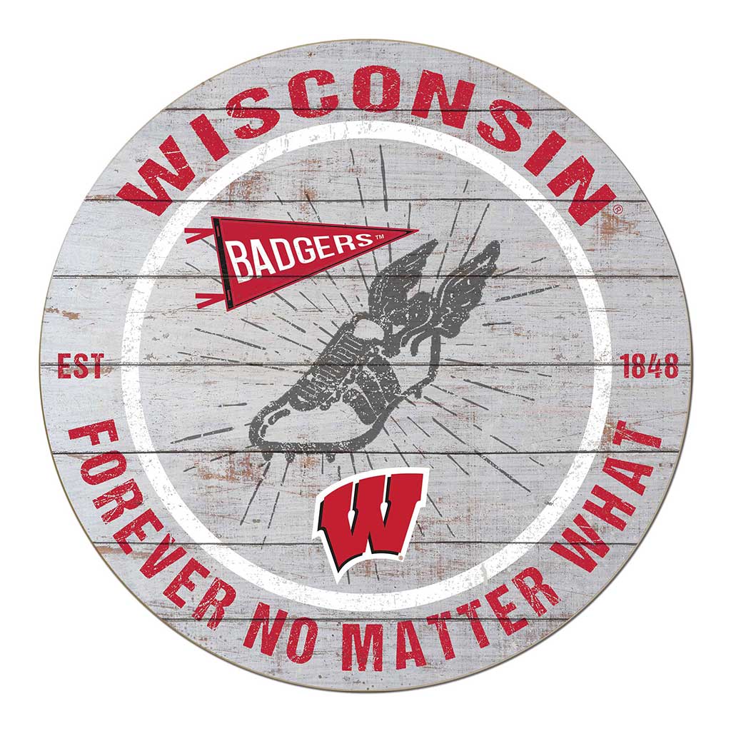 20x20 Throwback Weathered Circle Wisconsin Badgers Track