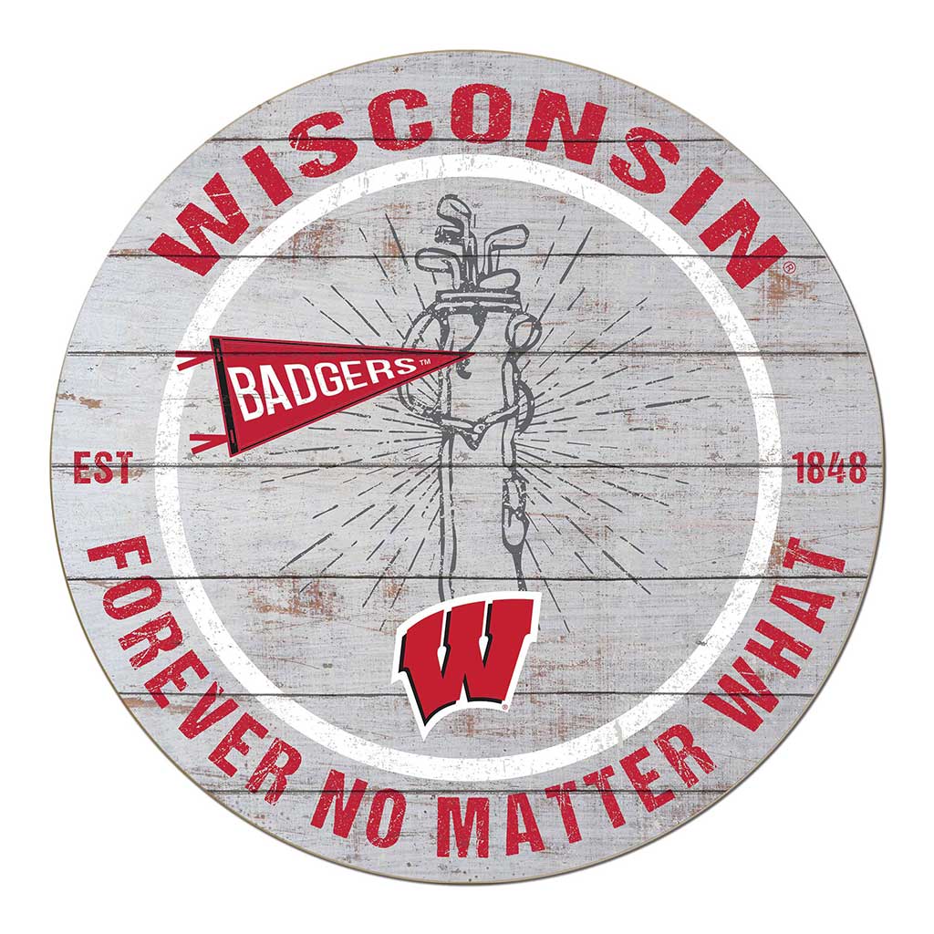 20x20 Throwback Weathered Circle Wisconsin Badgers Golf