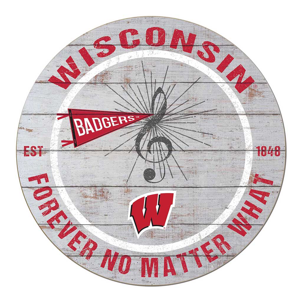 20x20 Throwback Weathered Circle Wisconsin Badgers Band