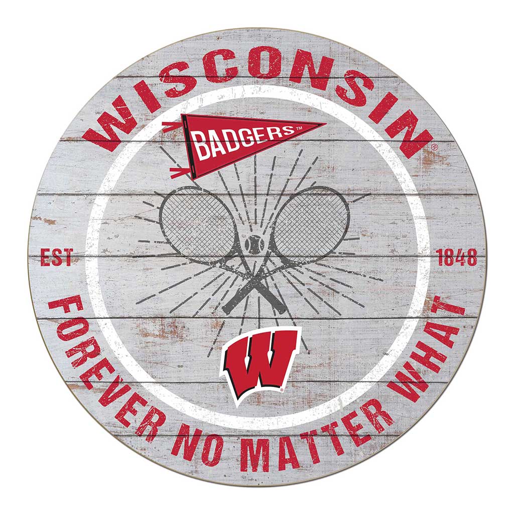 20x20 Throwback Weathered Circle Wisconsin Badgers Tennis