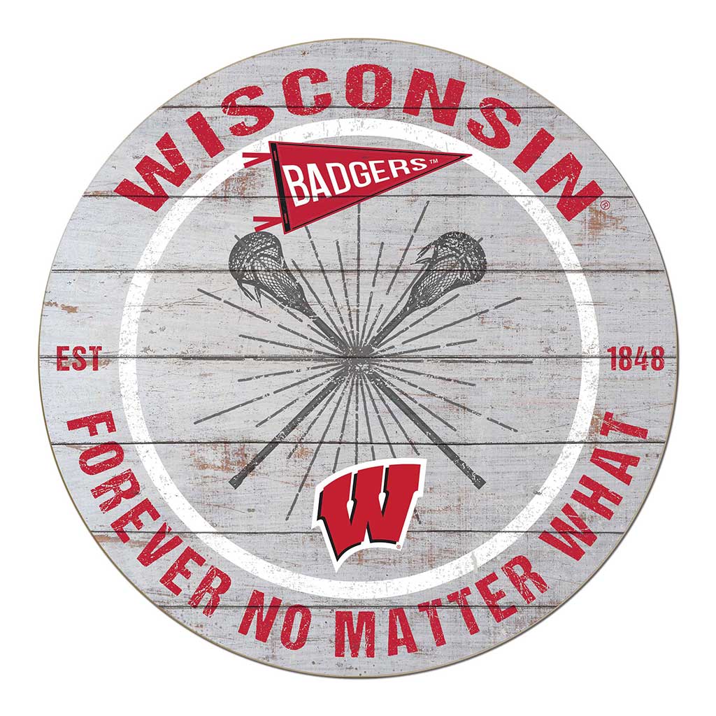 20x20 Throwback Weathered Circle Wisconsin Badgers Lacrosse