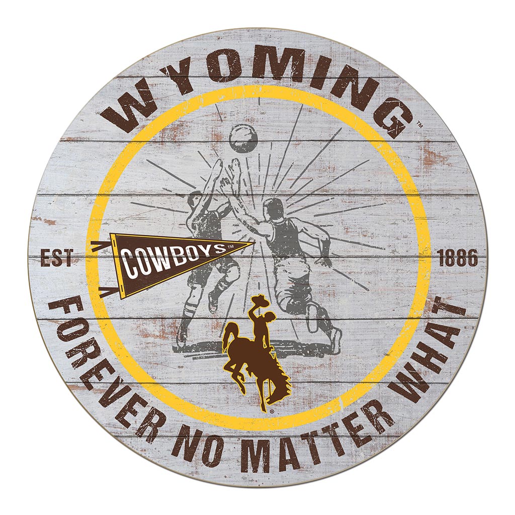 20x20 Throwback Weathered Circle Wyoming Cowboys Basketball