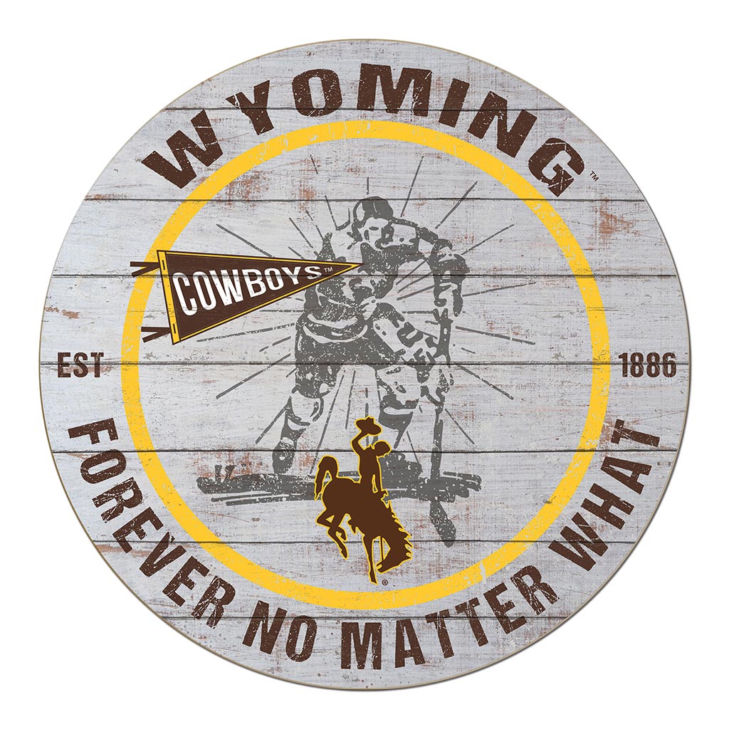 20x20 Throwback Weathered Circle Wyoming Cowboys Hockey