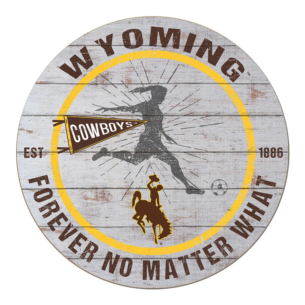 20x20 Throwback Weathered Circle Wyoming Cowboys Soccer Girls