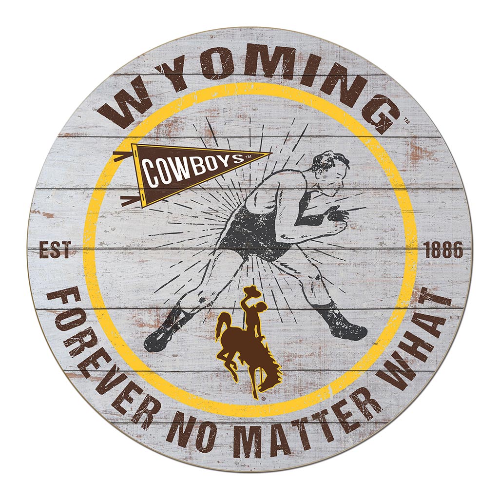 20x20 Throwback Weathered Circle Wyoming Cowboys Wrestling