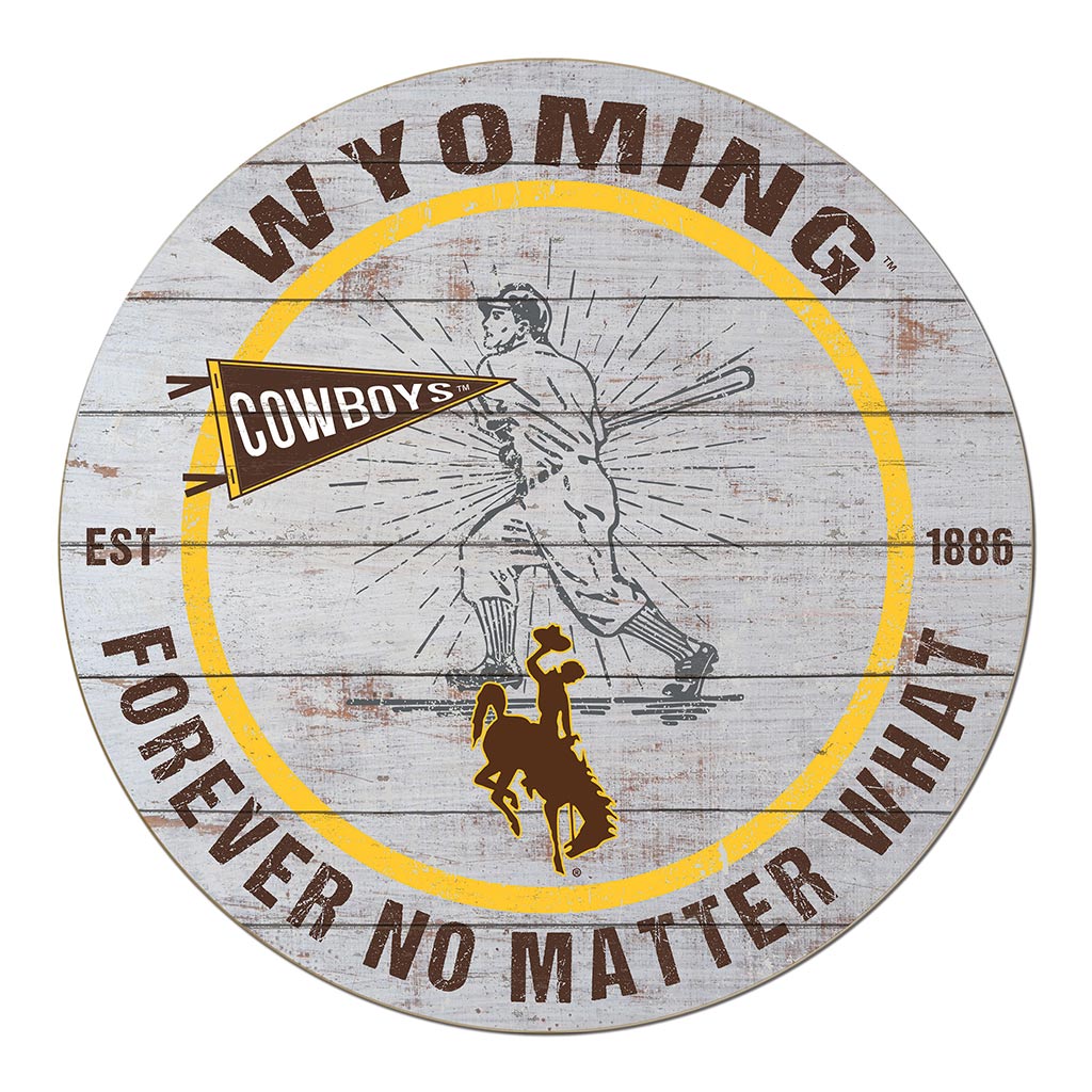 20x20 Throwback Weathered Circle Wyoming Cowboys Baseball