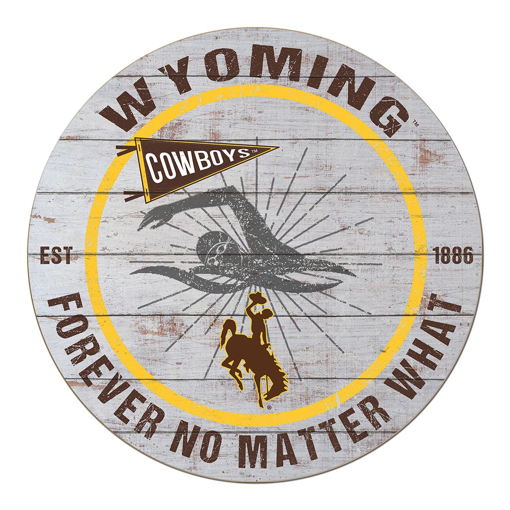 20x20 Throwback Weathered Circle Wyoming Cowboys Swimming