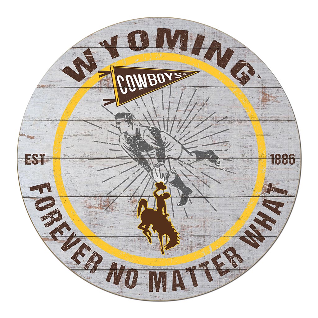 20x20 Throwback Weathered Circle Wyoming Cowboys Rugby