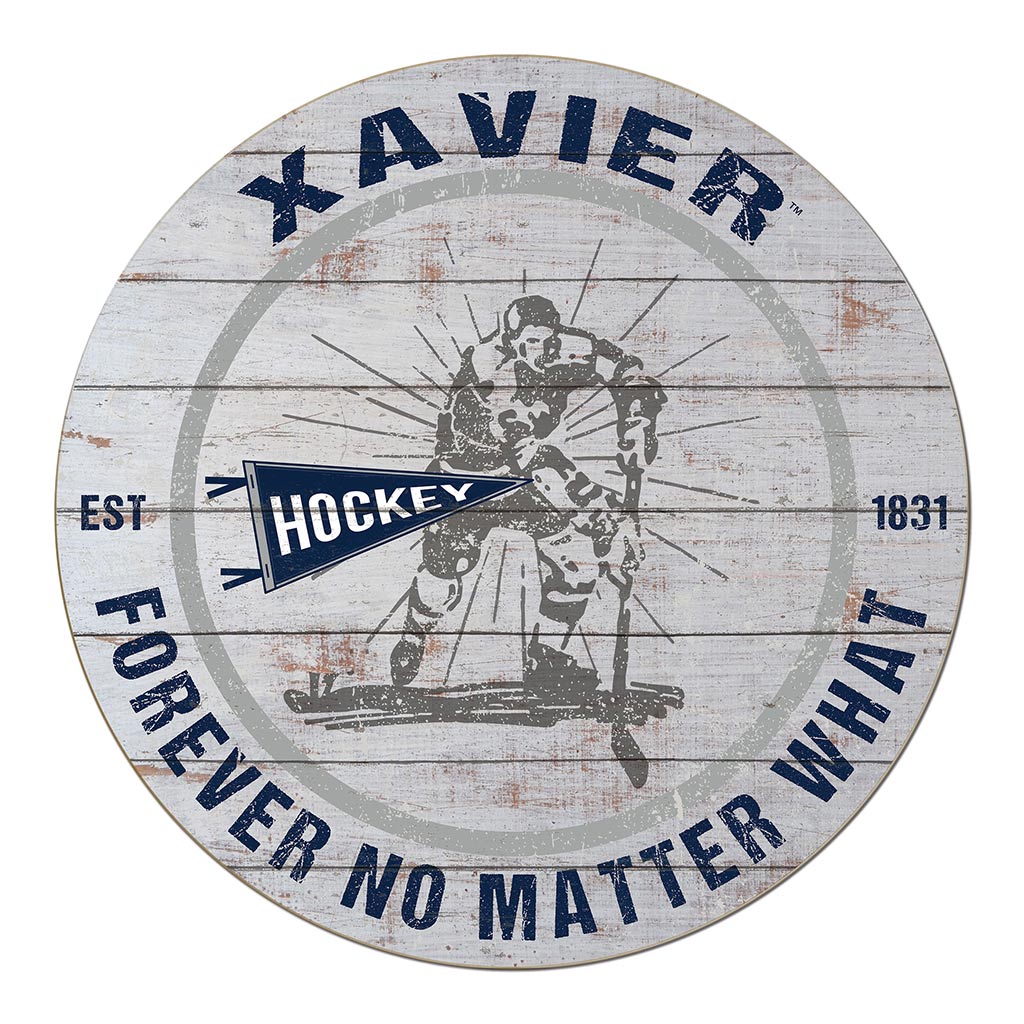 20x20 Throwback Weathered Circle Xavier Ohio Musketeers Hockey