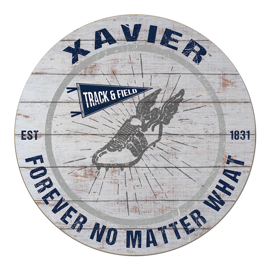 20x20 Throwback Weathered Circle Xavier Ohio Musketeers Track