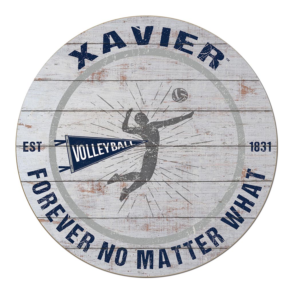 20x20 Throwback Weathered Circle Xavier Ohio Musketeers Volleyball