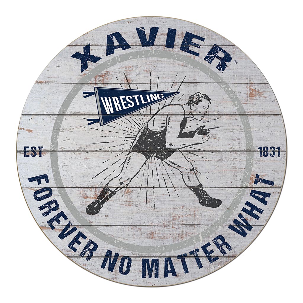 20x20 Throwback Weathered Circle Xavier Ohio Musketeers Wrestling