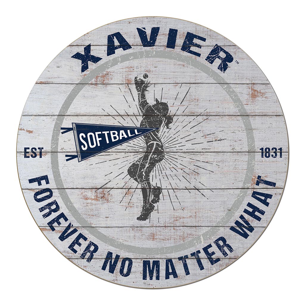 20x20 Throwback Weathered Circle Xavier Ohio Musketeers Softball