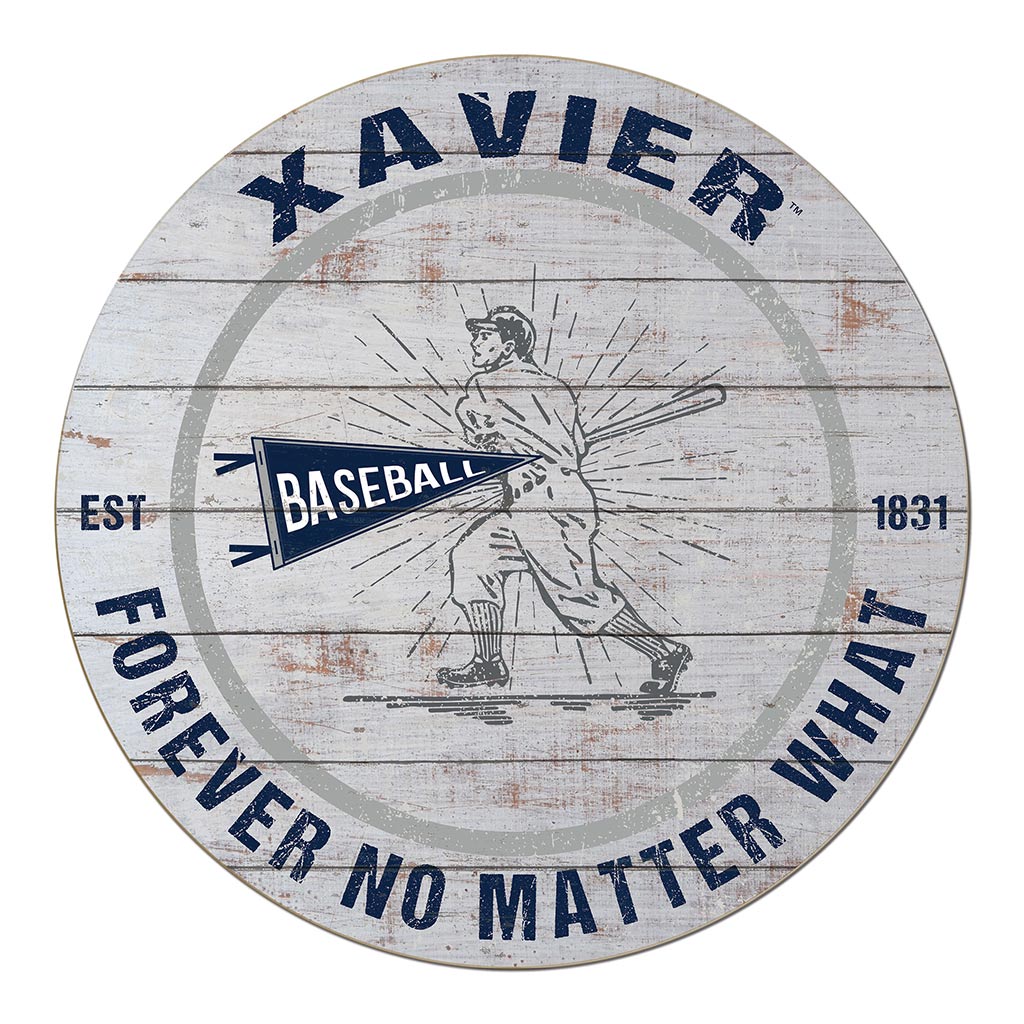20x20 Throwback Weathered Circle Xavier Ohio Musketeers Baseball