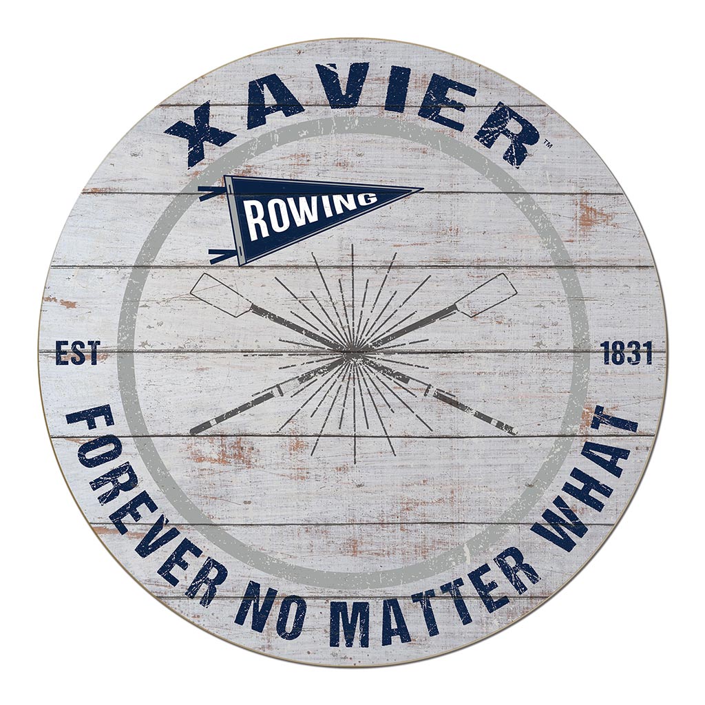 20x20 Throwback Weathered Circle Xavier Ohio Musketeers Rowing