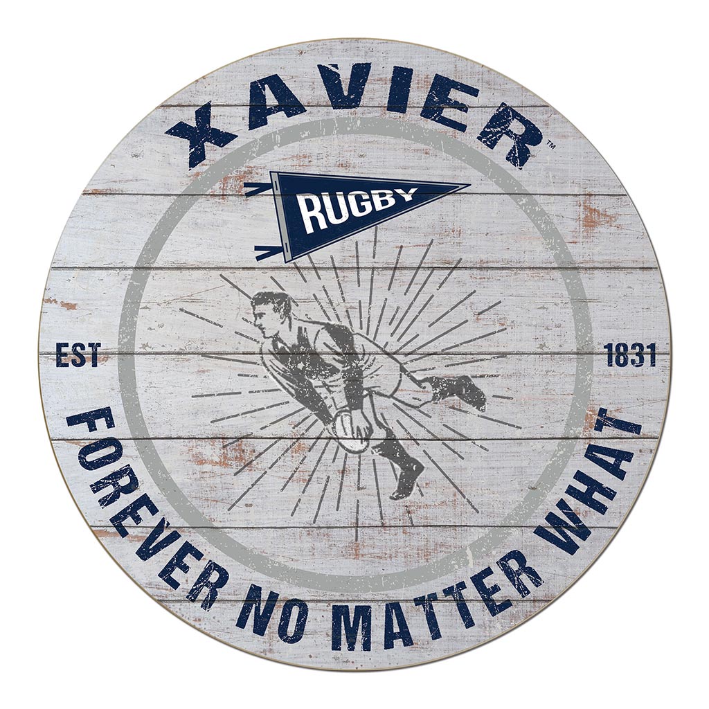 20x20 Throwback Weathered Circle Xavier Ohio Musketeers Rugby