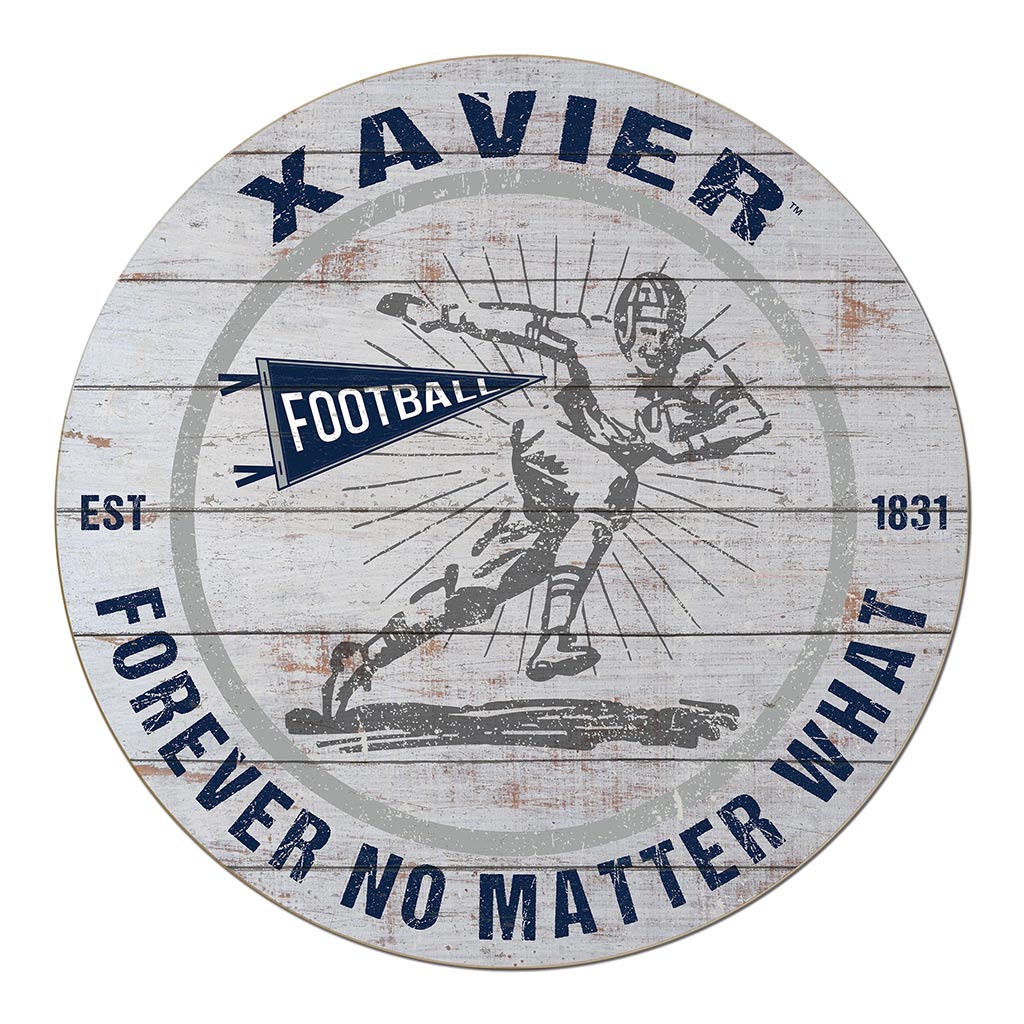 20x20 Throwback Weathered Circle Xavier Ohio Musketeers