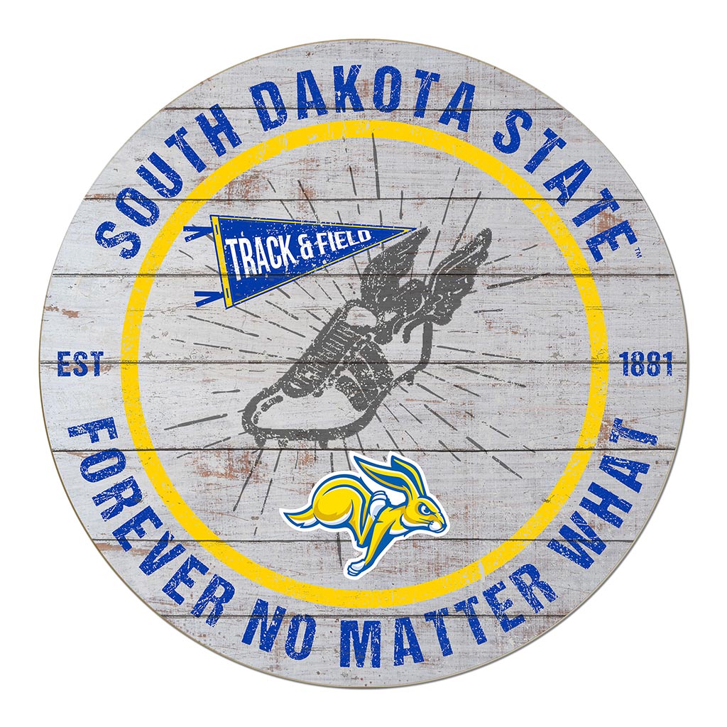 20x20 Throwback Weathered Circle South Dakota State University Jackrabbits Track