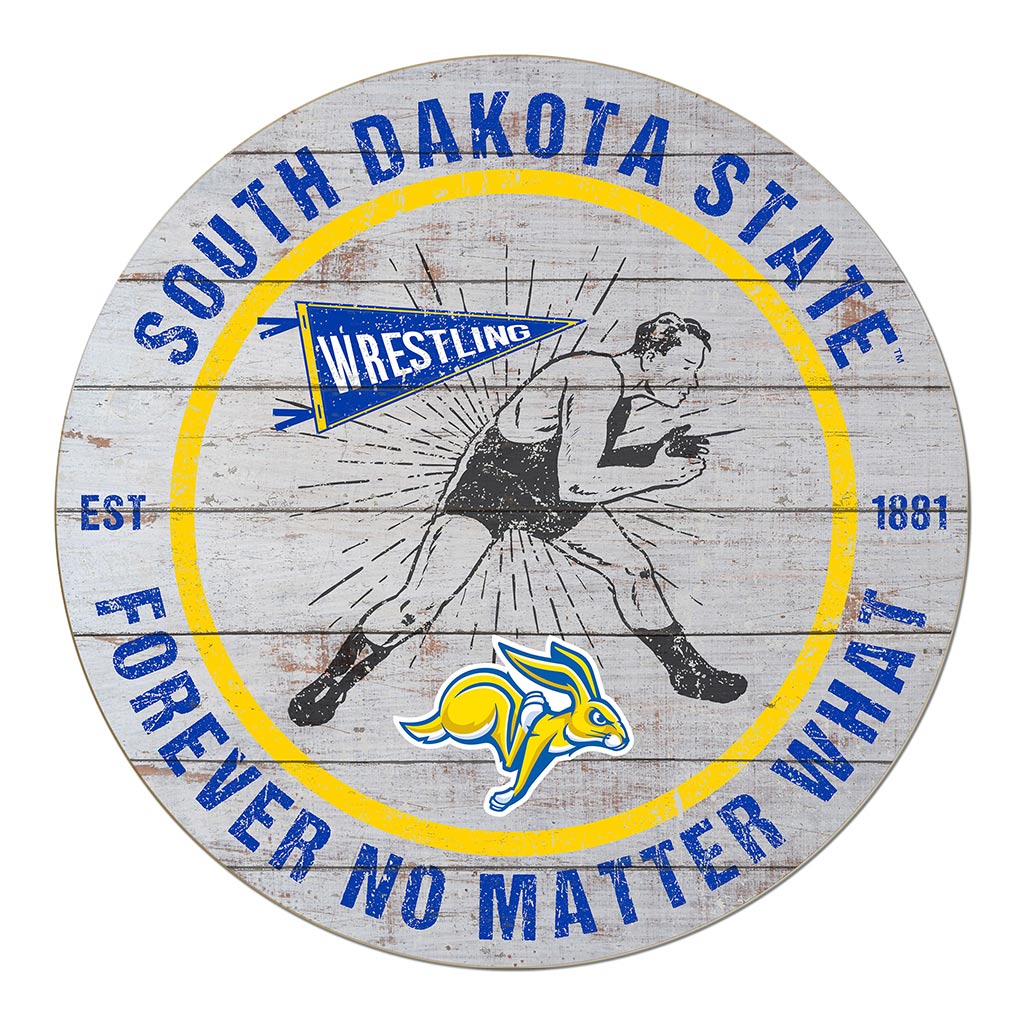 20x20 Throwback Weathered Circle South Dakota State University Jackrabbits Wrestling