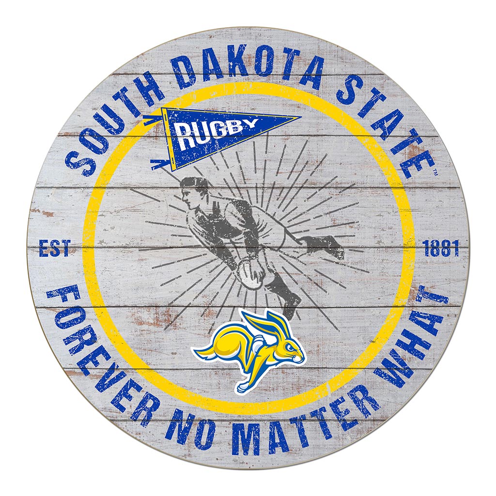 20x20 Throwback Weathered Circle South Dakota State University Jackrabbits Rugby