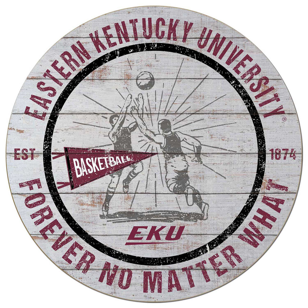 20x20 Throwback Weathered Circle Eastern Kentucky University Colonels Basketball