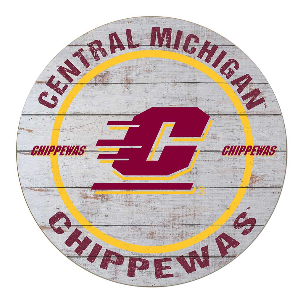 20x20 Weathered Helmet Sign Central Michigan Chippewas