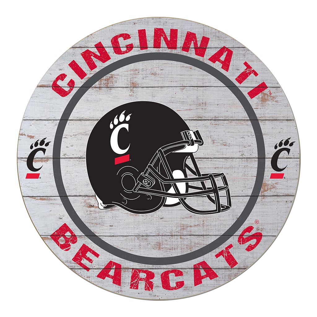 20x20 Weathered Helmet Sign Cincinnati Bearcats