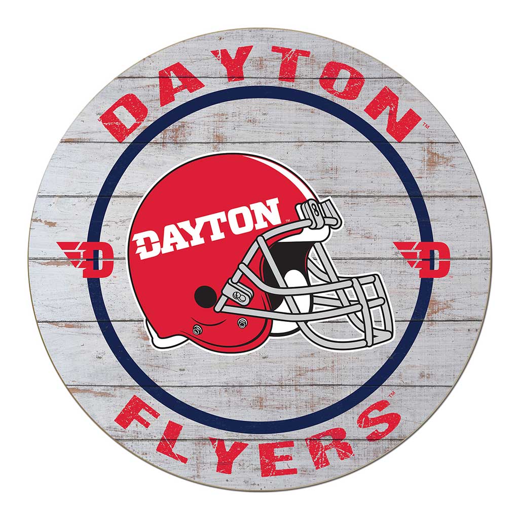 20x20 Weathered Helmet Sign Dayton Flyers