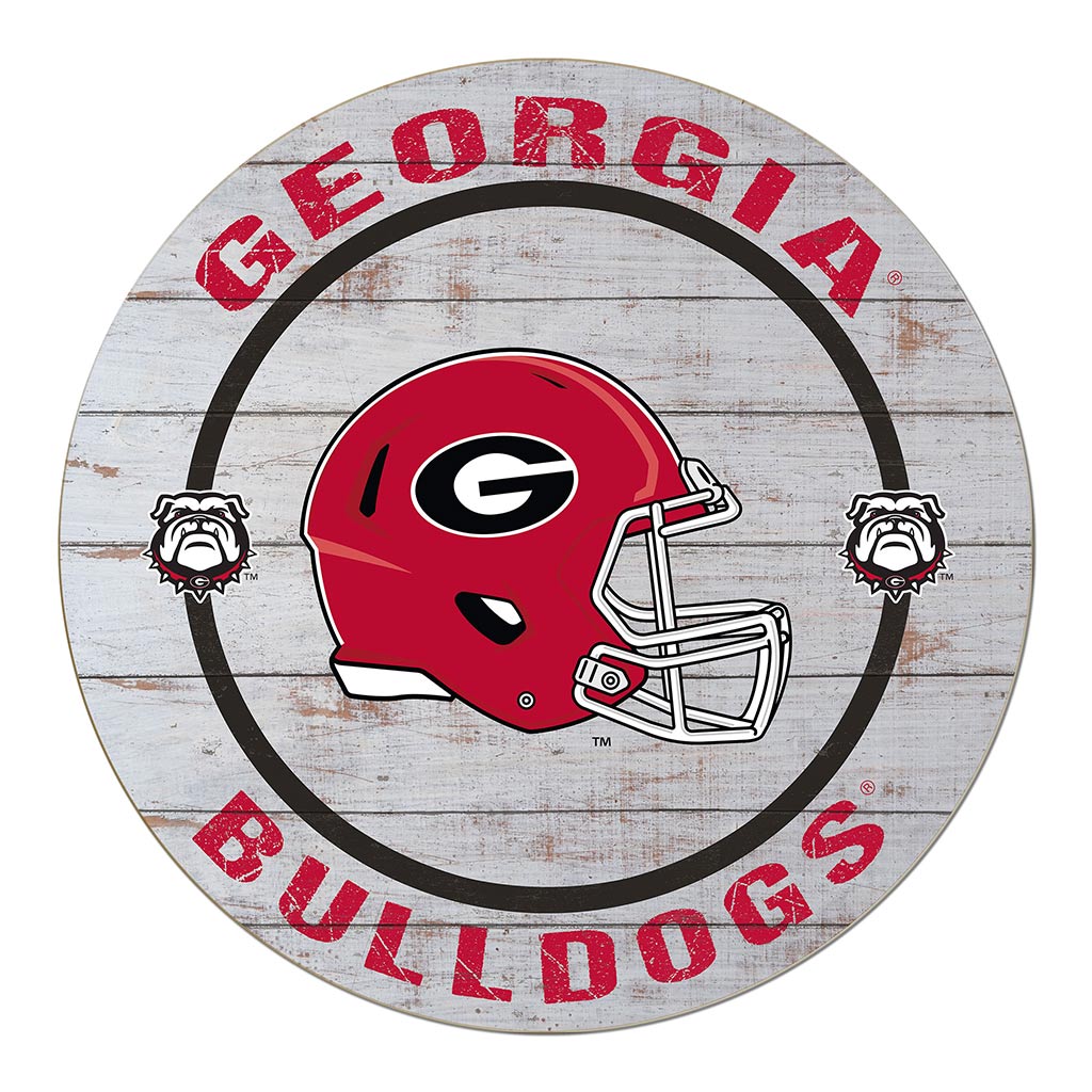 20x20 Weathered Helmet Sign Georgia Bulldogs