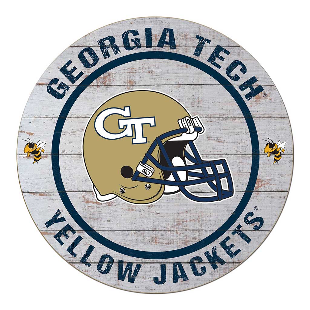 20x20 Weathered Helmet Sign Georgia Tech Yellow Jackets