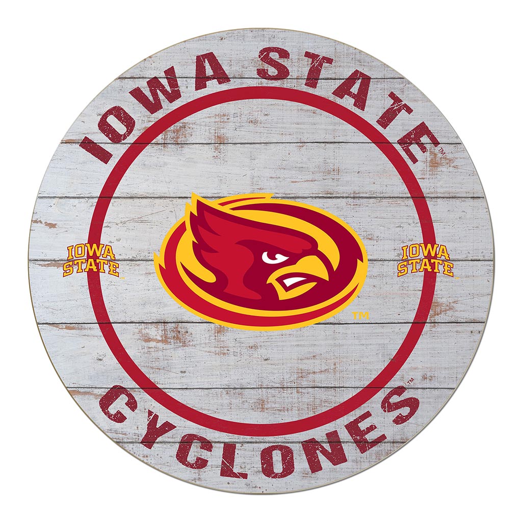 20x20 Weathered Helmet Sign Iowa State Cyclones