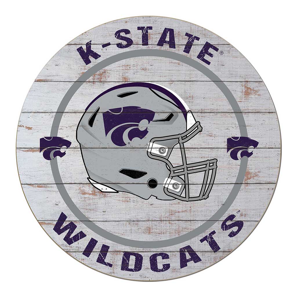 20x20 Weathered Helmet Sign Kansas State Wildcats